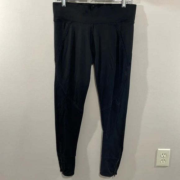 Victoria’s Secret PINK Ultimate Zip Ankle Black Leggings M - Picture 1 of 15